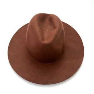 Olive & Pique Brown Wool Fedora Hat